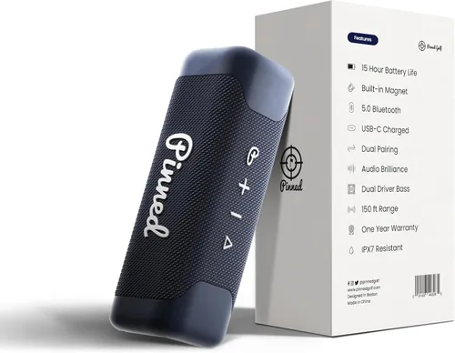 Vista 8 de Altavoz Dart Pinned 2.0 - Recargable USB-C, Batería de 10+ Horas, Resistente al Agua IPX7, Mosquetón con Clip para Bolsa - Altavoces Bluetooth