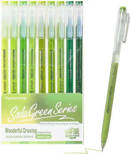 Vista 30 de Juego de bolígrafos de gel de colores, punta fina de 0.024 in para papel blanco y negro, bonitos bolígrafos para diario, libros para colorear