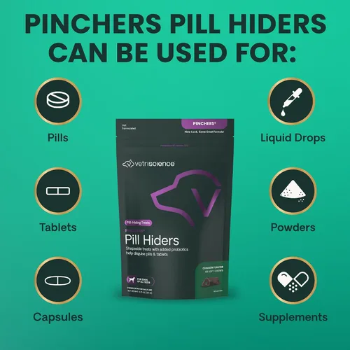 Vista 6 de VetriScience Pinchers extra grandes, píldoras masticables no grasosas con probióticos para perros, píldoras de disfraz, cápsulas y tabletas, salud