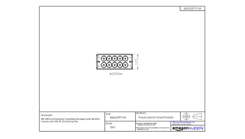 Vista 3 de SMC KDM10S-04 Solo lado del zócalo de PBT multiconector para tubería, tubo de 0.157 in OD, 10 tubos de conexión