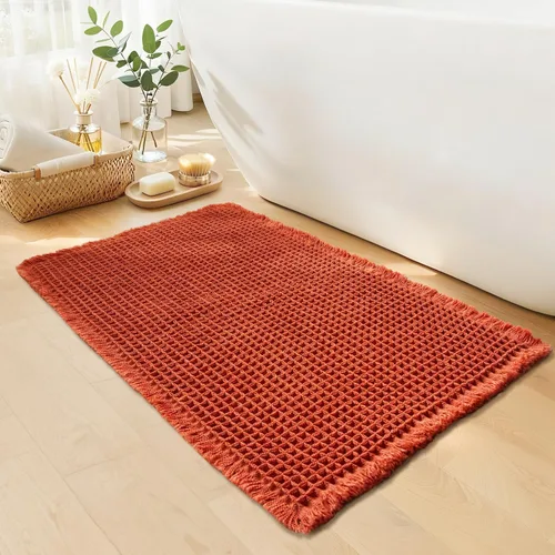 Vista 18 de Alfombra de baño negra – Alfombra de baño antideslizante y lavable, súper absorbente y de secado rápido, pequeña alfombra de baño bohemia para Negro