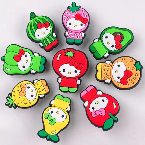 Vista 5 de hitioCC 30 dijes lindos para zapatos de gatito para niñas, diseño de dibujos animados Kawaii para zapatos, accesorios para bolsas de zuecos