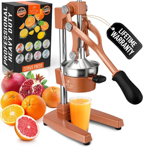 Vista 26 de Zulay Kitchen Puplerizer Exprimidor de hierro fundido 9 en 1, exprimidor manual de servicio pesado fácil de limpiar con accesorio prensatelas