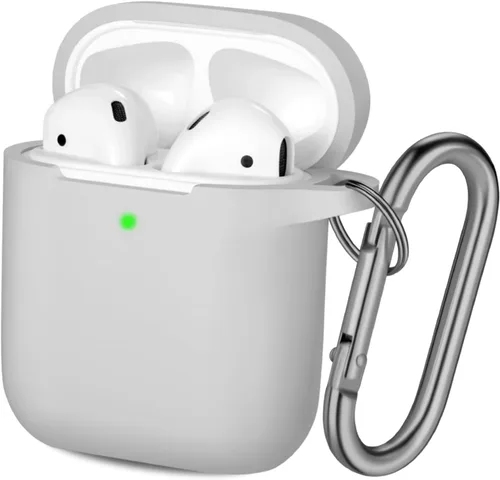 Vista 16 de Hamile Compatible con estuche de AirPods, funda protectora de silicona suave (LED frontal visible) diseñada para AirPods con accesorios de llavero