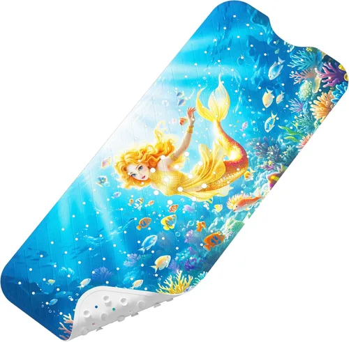 Vista 13 de Tapete de Baño para Bebé Mejorado con Dibujos Animados Antideslizante - 40"x16" Extra Largo Tapete de Bañera para Bebé Ecológico Duradero Tapete