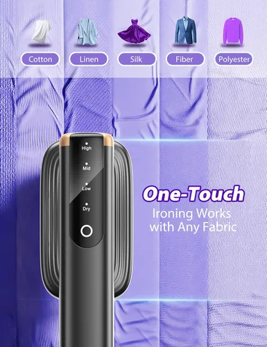 Vista 5 de Vaporizador de viaje para ropa con depósitos de agua de 6.1 fl oz, calentamiento rápido de 15 segundos, rendimiento de vapor fuerte de 0.91 oz/yd²
