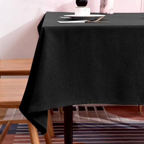 Vista 34 de BALCONY & FALCON Mantel Rectangular de Lino Sintético Impermeable Lavable Limpiable Cubierta de Mesa para Decoración de Mesa de Cocina Comedor