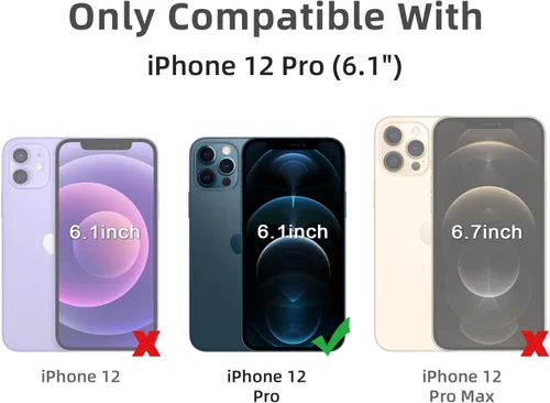 Vista 2 de Funda transparente 5 en 1 para iPhone 12 Pro de 6.1 pulgadas, con 2 protectores de pantalla HD + 2 protectores de lente de cámara, película