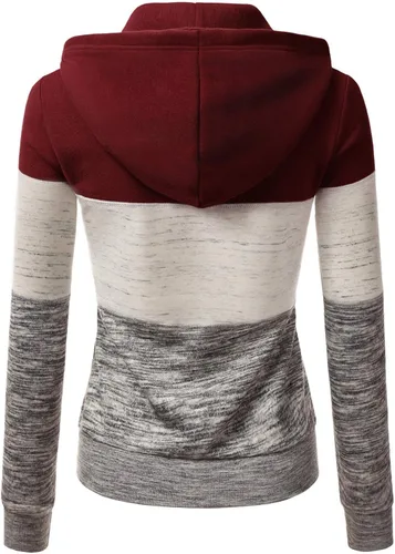 Vista 3 de Doublju - Chaqueta ligera y delgada con capucha y cremallera para mujer de talla extragrande