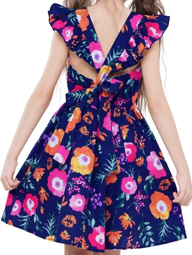 Vista 252 de Vestido de verano para niña, de algodón, con diseño floral