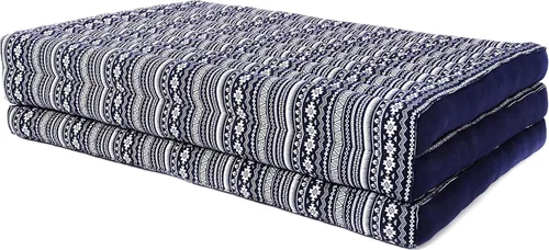 Vista 25 de Leewadee - Colchón tailandés plegable grande, 82 x 46 x 3 pulgadas, cama de invitados, cama triple plegable, cojín de masaje tailandés TV asiento