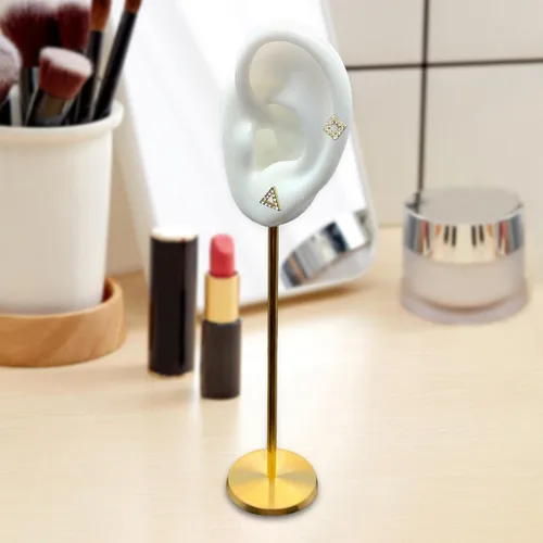 Vista 2 de Colaxi 2 soportes de exhibición de pendientes duraderos de silicona suave modelo de oreja humana