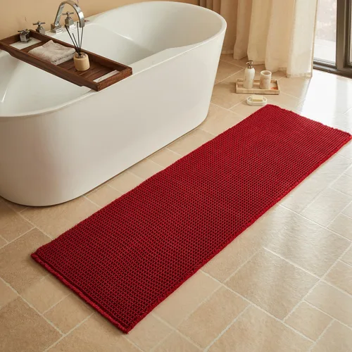 Vista 45 de Triohero Tapete de baño con diseño de gofre, tapete de baño pequeño y bohemio, antideslizante, lavable, ultra suave, súper absorbente, de secado