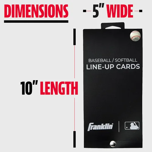 Vista 2 de Franklin Sports MLB - Tarjetas de alineación de béisbol y sóftbol, 25 hojas de juego + soporte para entrenadores + gerentes, color negro
