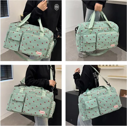 Vista 370 de Pequeña bolsa de gimnasio para mujer, bolsa de viaje con compartimento para zapatos