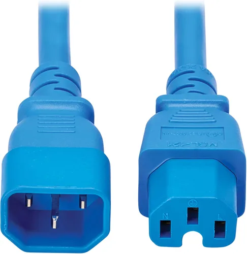 Vista 19 de Tripp Lite Cable de extensión de alimentación resistente de 6 pies, C14 a C15, 15A, 14 AWG, rojo (P018-006-ARD)