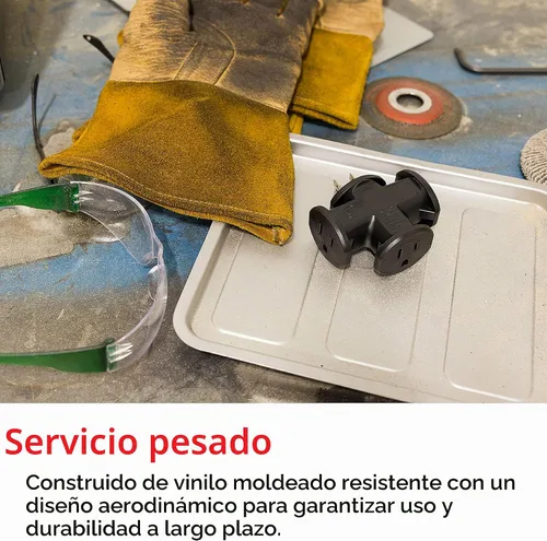 Vista 4 de GE Adaptador de Enchufe en Forma de T con Conexión a Tierra de 3 Salidas, Resistente, Negro, 50872