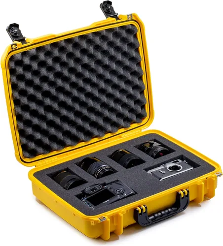 Vista 7 de Seahorse Caja protectora resistente 710 con espuma Accuform, aprobada por la TSA, especificaciones mil, resistente al agua IP67, fabricada en Negro