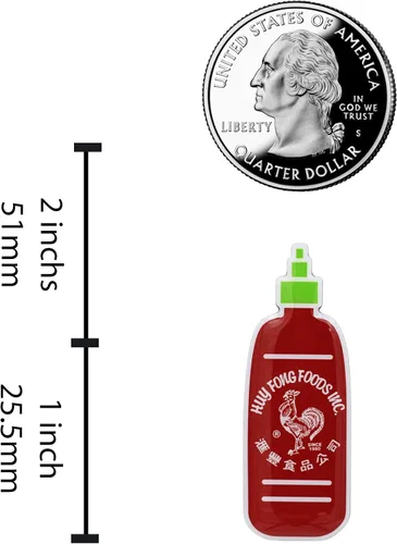 Vista 5 de Sriracha2Go - Botella de salsa picante de chile Sriracha Pin de esmalte novedoso, Esmalte