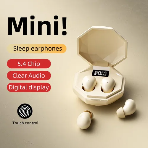 Vista 4 de Mini auriculares Bluetooth invisibles, pequeños y discretos para dormir de lado, auriculares ocultos con pantalla LED para orejas pequeñas, dormir