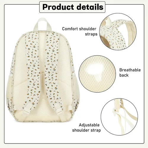 Vista 69 de CAMTOP Mochila transparente resistente y transparente para estudiantes, escuela, trabajo, festival, viajes, deportes, Beige, Mediana, Camtop Mochila