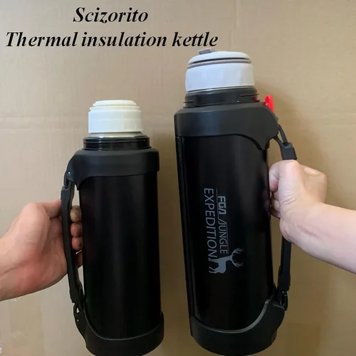 Vista 3 de Botella de vacío de acero inoxidable, hervidor portátil aislado para bebidas calientes y frías, taza de café de viaje portátil para automóvil