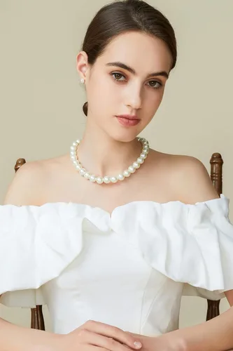 Vista 3 de BABEYOND - Collar de perlas redondas de imitación para novias, ideal para boda