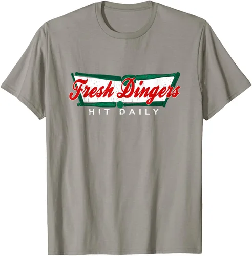 Vista 26 de Camiseta divertida de béisbol y softbol Don't Bunt Hit Fresh Dingers, Negro