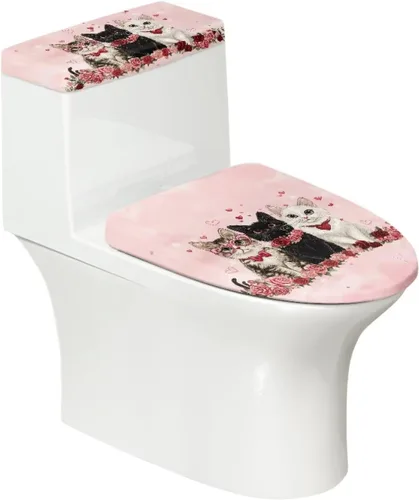 Vista 28 de Juego de 2 Fundas de Asiento de Inodoro con Hojas de Arce de Otoño, Juego de Fundas de Tapa de Tanque de Inodoro con Hojas de Arce Impresas