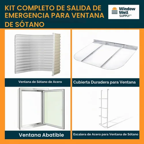 Vista 2 de Kit de pozo de ventana de salida, blanco, 42x36x60, ventana 31x40