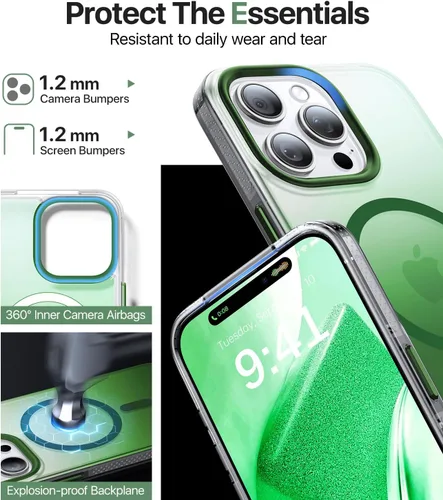 Vista 5 de Funda magnética diseñada para iPhone 13 Pro [compatible con Magsafe] [protección contra caídas de grado militar] Funda protectora a prueba de golpes