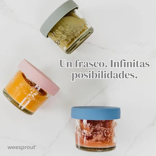 Vista 5 de WeeSprout Tarros de vidrio para almacenamiento de alimentos para bebés con tapas (4 onzas, juego de 12) para bocadillos, puré, recipientes pequeños