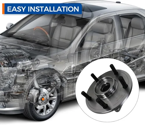 Vista 3 de PAROD 513286 Conjunto de cubo de cojinete de rueda delantera compatible con Dodge Journey 2009-2017, Ram ProMaster 1500, 2500, 3500 5Lugs con ABS