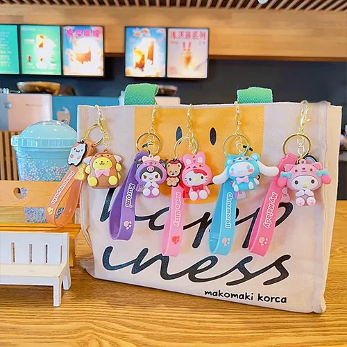 Vista 4 de friending events Lindos accesorios kawaii, llavero de anime, dijes de personajes de dibujos animados, llaveros para mujeres y niñas