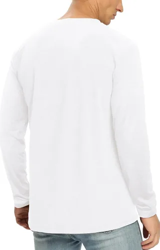 Vista 75 de NITAGUT Camiseta clásica de algodón para hombre con cuello redondo