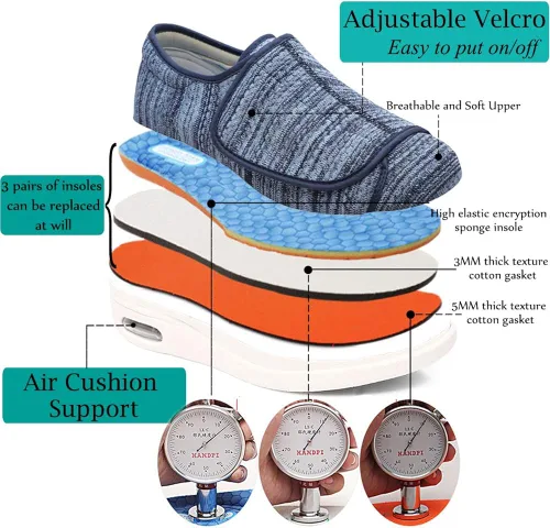 Vista 3 de Mei MACLEOD Zapatos de caminar para mujer con ancho ancho ancho ligero con amortiguación de aire, zapatos casuales para correr y correr para pies