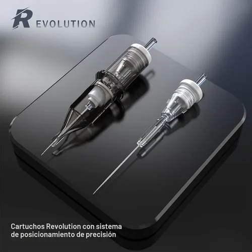 Vista 5 de EZ 100 agujas de cartucho de tatuaje Revolution surtidas 3RL 5RL 7RL 5RS 7RS 7M1 9M1 11M1 9CM 15CM con 2 agarres de aluminio agujas de tatuaje