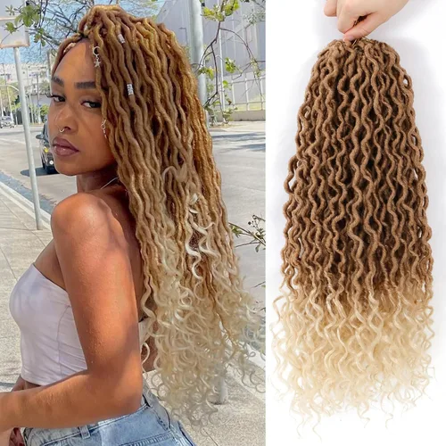 Vista 65 de Cabello Corto de Locs Falsos para Crochet Pre-Enrollado 12 Pulgadas 6 Paquetes Cabello de Locs de Diosa para Crochet Locs Falsos Suaves con Puntas