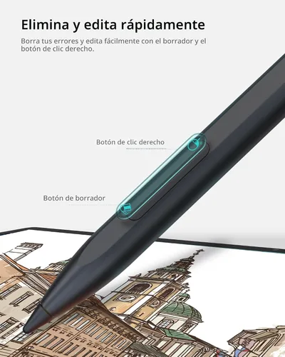 Vista 5 de Metapen Lápiz Stylus M1 para Microsoft Surface (Vida de Batería de 75 Días, Escritura Suave), Compatible con Surface Pro 11/10/X/9/8/7/6/5/4/3/Book