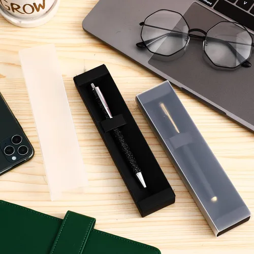Vista 3 de Crtiin - Caja de regalo vacía de 30 bolígrafos con tapa transparente, estuche de exhibición de bolígrafo de joyería a granel para negocios