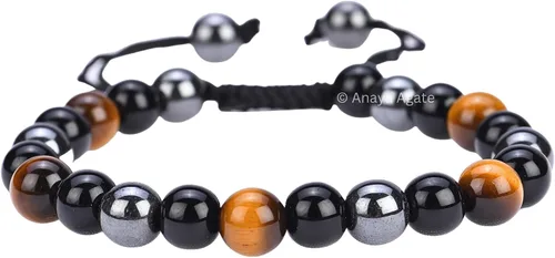 Vista 259 de Adjustable Crystal Bracelet – Gemstone Bead Bracelet with Adjustable Macrame String – Chic Gemstone Bracelet for Men and Women – 8mm Round Healing