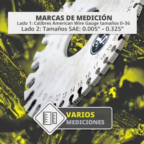 Vista 4 de SE JT47WG-C Indicador de calibre, de dos lados, no ferroso, 0-36 American Standard (AWG) & SAE