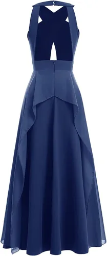Vista 6 de Vestido largo transformador para mujer, vestido de graduación, convertible, con tirantes delgados, para boda, cóctel, vestido largo