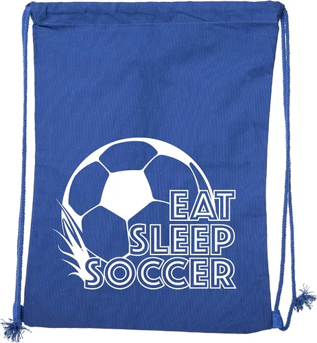 Vista 2 de Mato & Hash Mochila con cordón de fútbol, saco ligero de algodón, mochila de fútbol