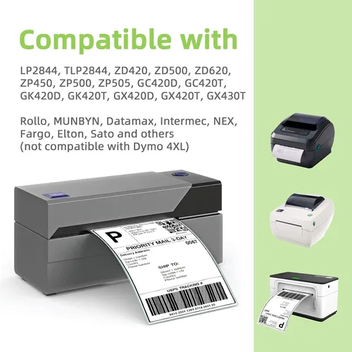 Vista 5 de Etiqueta térmica directa de 2 x 1 pulgadas, papel para códigos de barras, franqueo, dirección, perforada y compatible con impresoras Rollo, Zebra