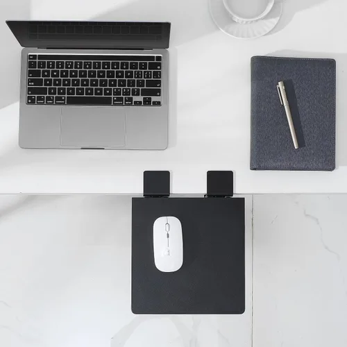 Vista 7 de ETHU Bandeja Extensible para Escritorio, 23.9 cm x 23.1 cm Ergonómico Reposabrazos para Computadora para Escritorio, Gaveta para Teclado Plegable