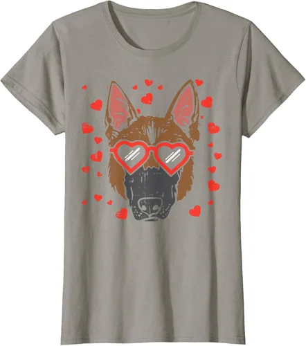 Vista 54 de Camiseta de regalo para perro con cara de pastor alemán, Negro, S
