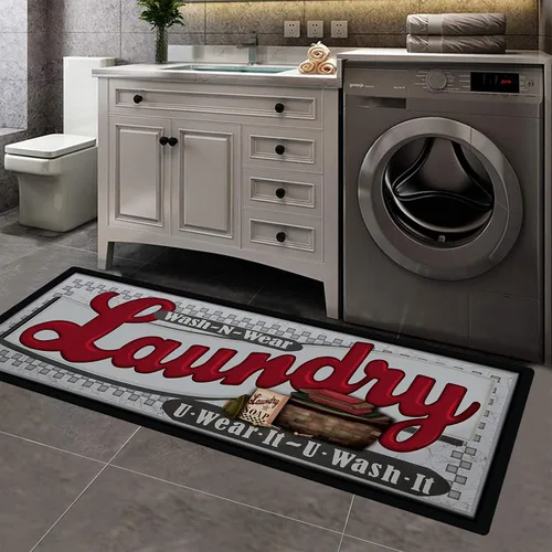 Vista 21 de Pauwer - Alfombra de cocina estilo granja, 20"X48", beige, antideslizante, lavable, hecha a máquina Goma, lavable, duradero, fácil de limpiar