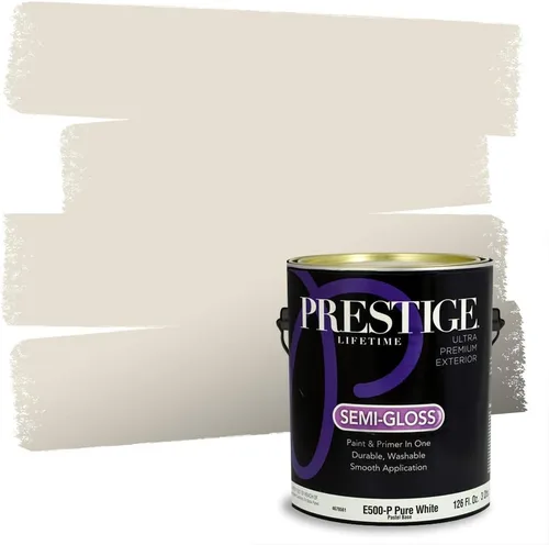 Vista 231 de PRESTIGE Pinturas Pintura Exterior e Imprimación en Uno, 1 Galón, Mate, Combinación Comparable de Sherwin Williams* Black Magic* SW6991-PCM