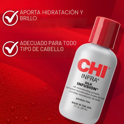 Vista 3 de CHI Silk Infusion en varios tamaños y envases